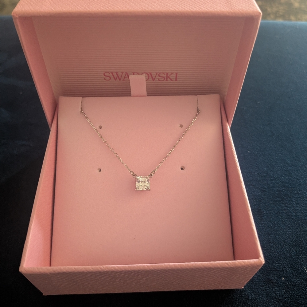 Swarovski Silver Necklace with Clear Crystal